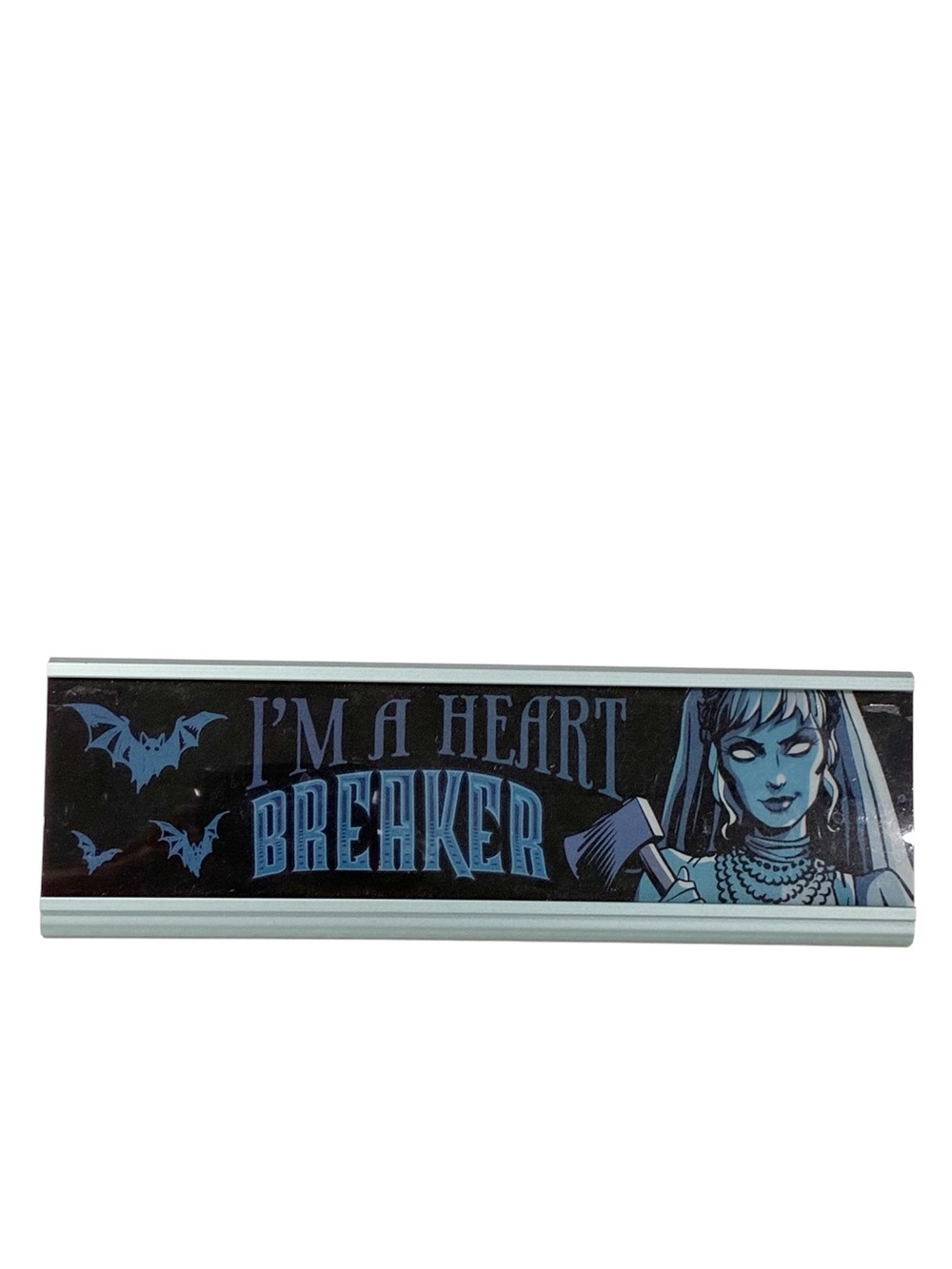 Disney Parks Haunted Mansion I'M A HEART BREAKER Desk Plaque Nameplate NEW